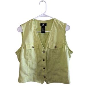 RF Bright Green Linen Vest